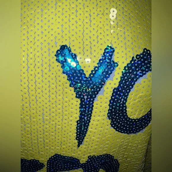 FASHION NOVA/FANCY DREAM Sequined Yellow Mini Dress "All You Need Is Love" 💛 - Picture 7 of 15